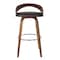 Armen Living Sonia 30" Bar Height Swivel Brown Faux Leather and Walnut Wood Bar Stool LCSOBABRWA30 - alternate 8
